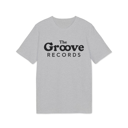 Grey t-shirt with black "The Groove Records" logo on the chest.
