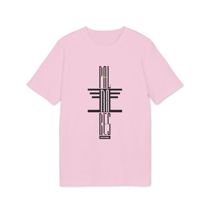 A light pink crewneck t-shirt featuring stylized black text that reads PALMARES RECORDS in the center chest.