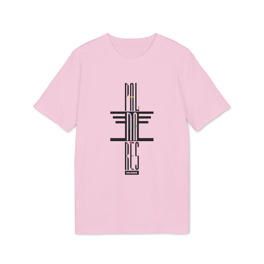 A light pink crewneck t-shirt featuring stylized black text that reads PALMARES RECORDS in the center chest.