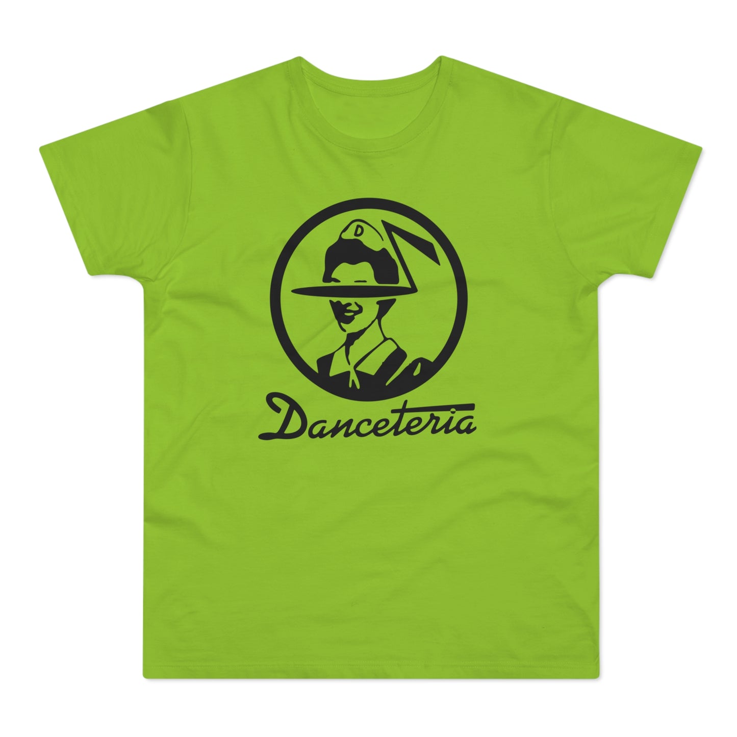 Green t-shirt with black vintage logo and "Danceteria" text.