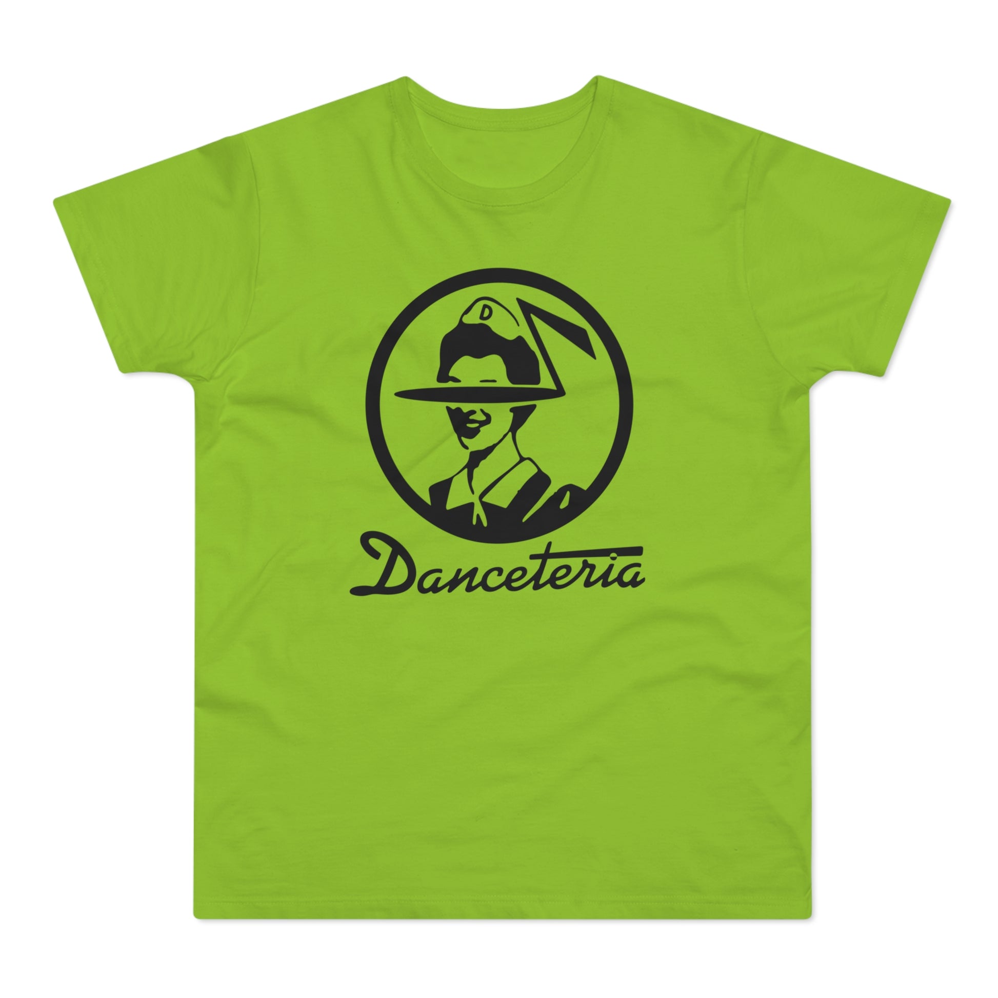 Green t-shirt with black vintage logo and "Danceteria" text.