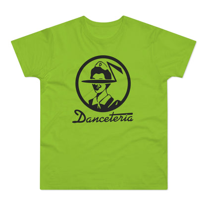 Green t-shirt with black vintage logo and "Danceteria" text.