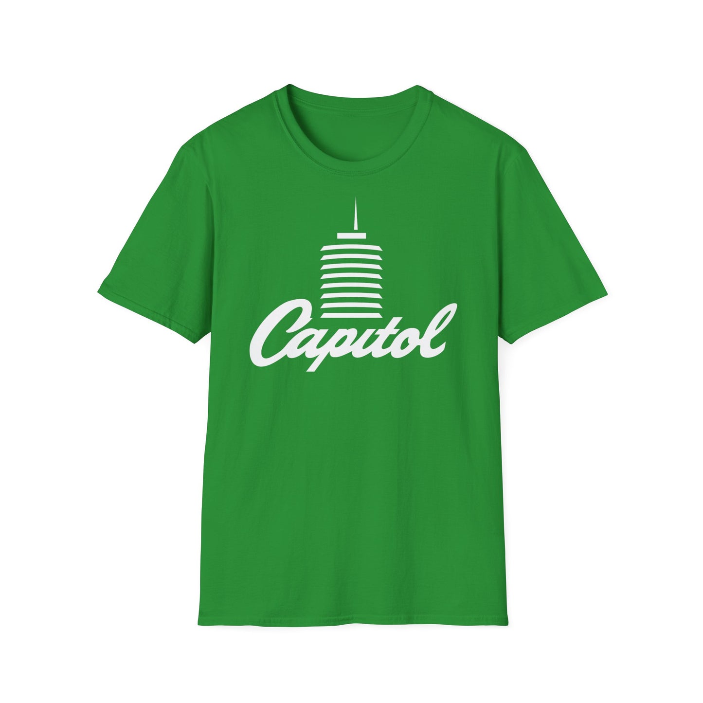 Green t-shirt with white Capitol building graphic and script logo.