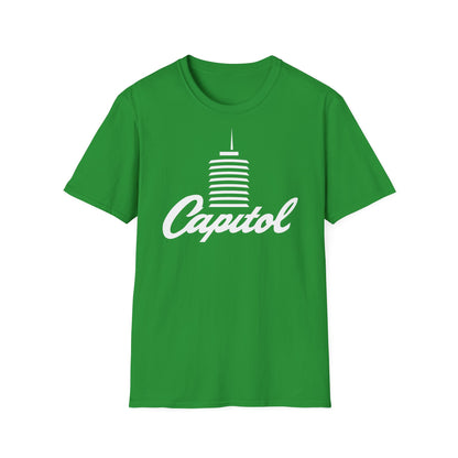 Green t-shirt with white Capitol building graphic and script logo.