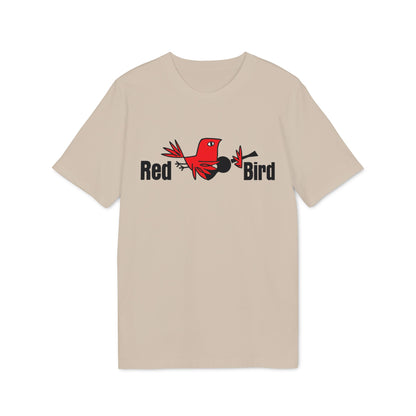 T-shirt with "Red Bird" text and a red cartoon bird graphic.