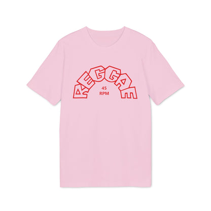 Pink t-shirt with red "MEGGA 45 RPM" text arched across the chest.
