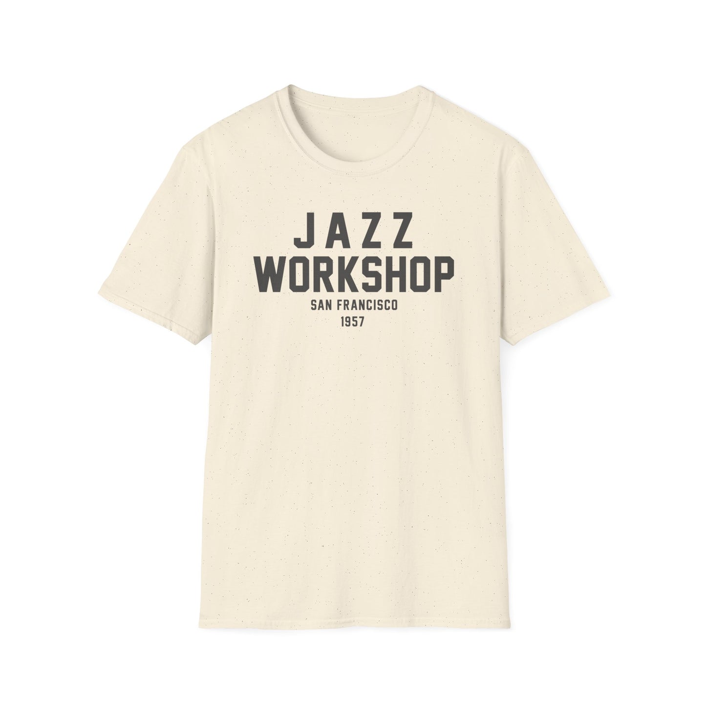 Cream t-shirt with "Jazz Workshop San Francisco 1957" text.