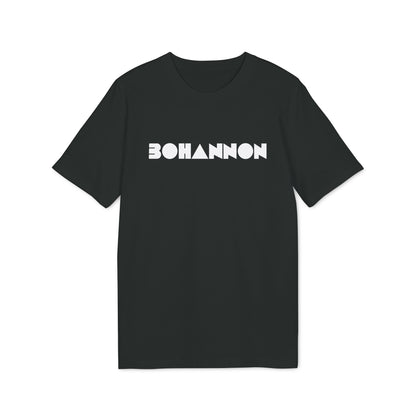 A black short-sleeved t-shirt with the white text BOHANNON centered across the chest.