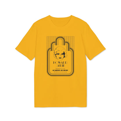 Yellow t-shirt with Howard Stein Academy of Music graphic.