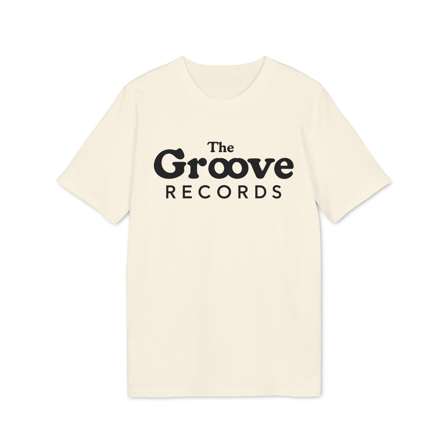 Cream t-shirt with black text "The Groove RECORDS" on the front.