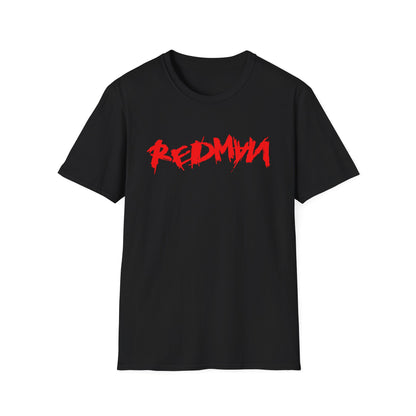 Black t-shirt with red, stylized "REDMAN" text logo.