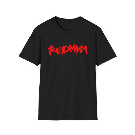 Black t-shirt with red, stylized "REDMAN" text logo.