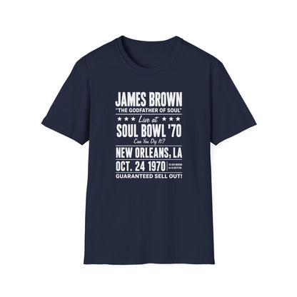 James Brown Soul Bowl '70 T-shirt, New Orleans, LA, Oct. 24, 1970.