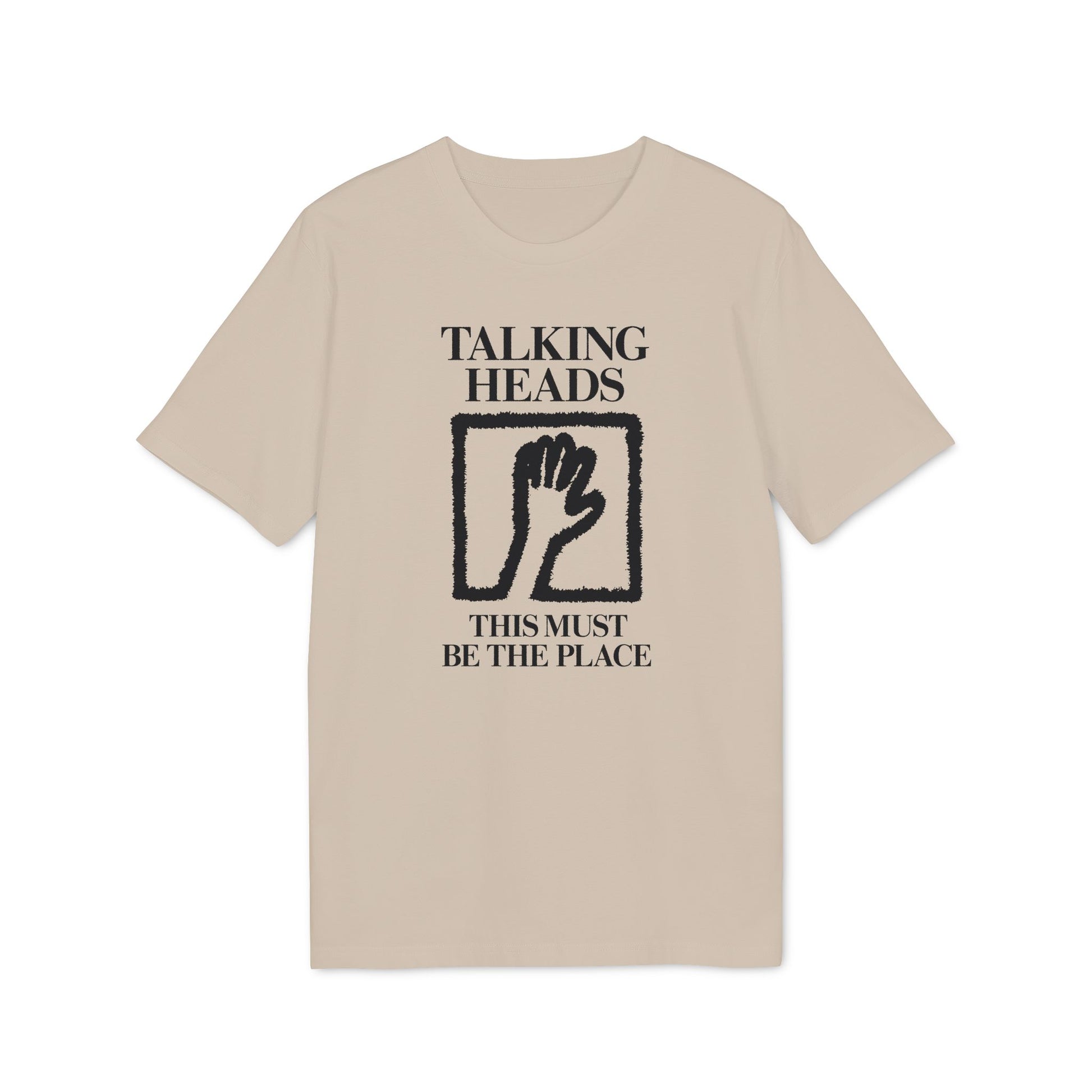 Talking Heads "This Must Be The Place" t-shirt with hand graphic.